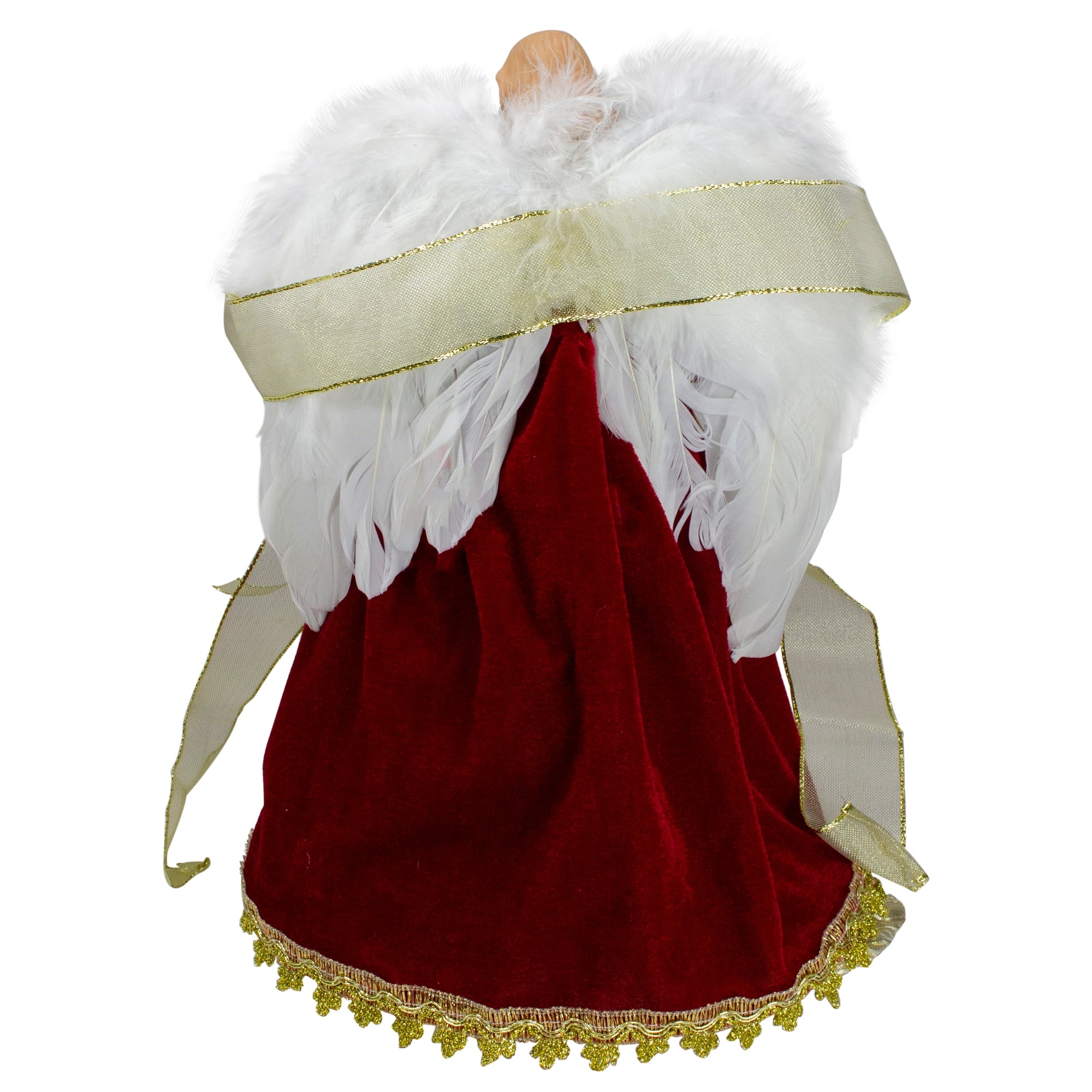 14" Red and Gold Traditional Angel Christmas Tree Topper Unlit 14